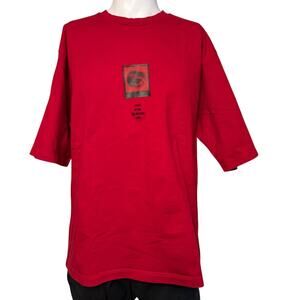 Dolce & Gabbana Logo Graphic-text Cotton Red T-shirt XL Black 3D Embroidery